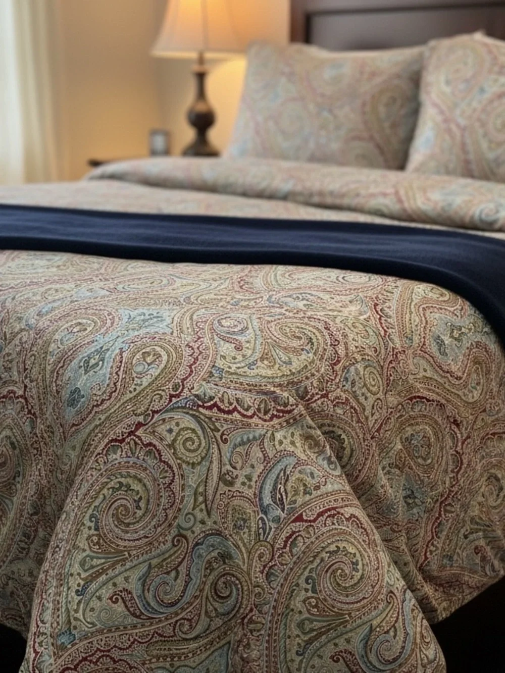 RALPH LAUREN FENTON PAISLEY REVERSIBLE STRIPE RARE comforter Vintage